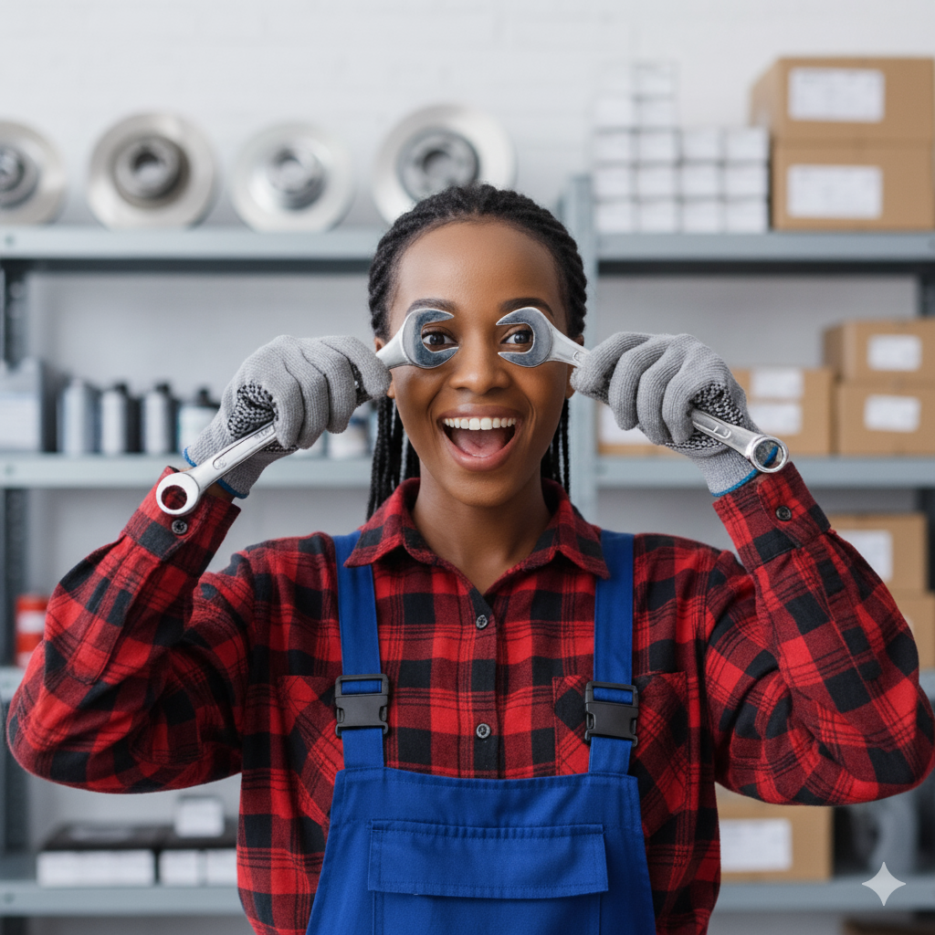 Happy automotive mechanic